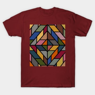 Geometric Pattern Tiles in Natural Multi Colours T-Shirt